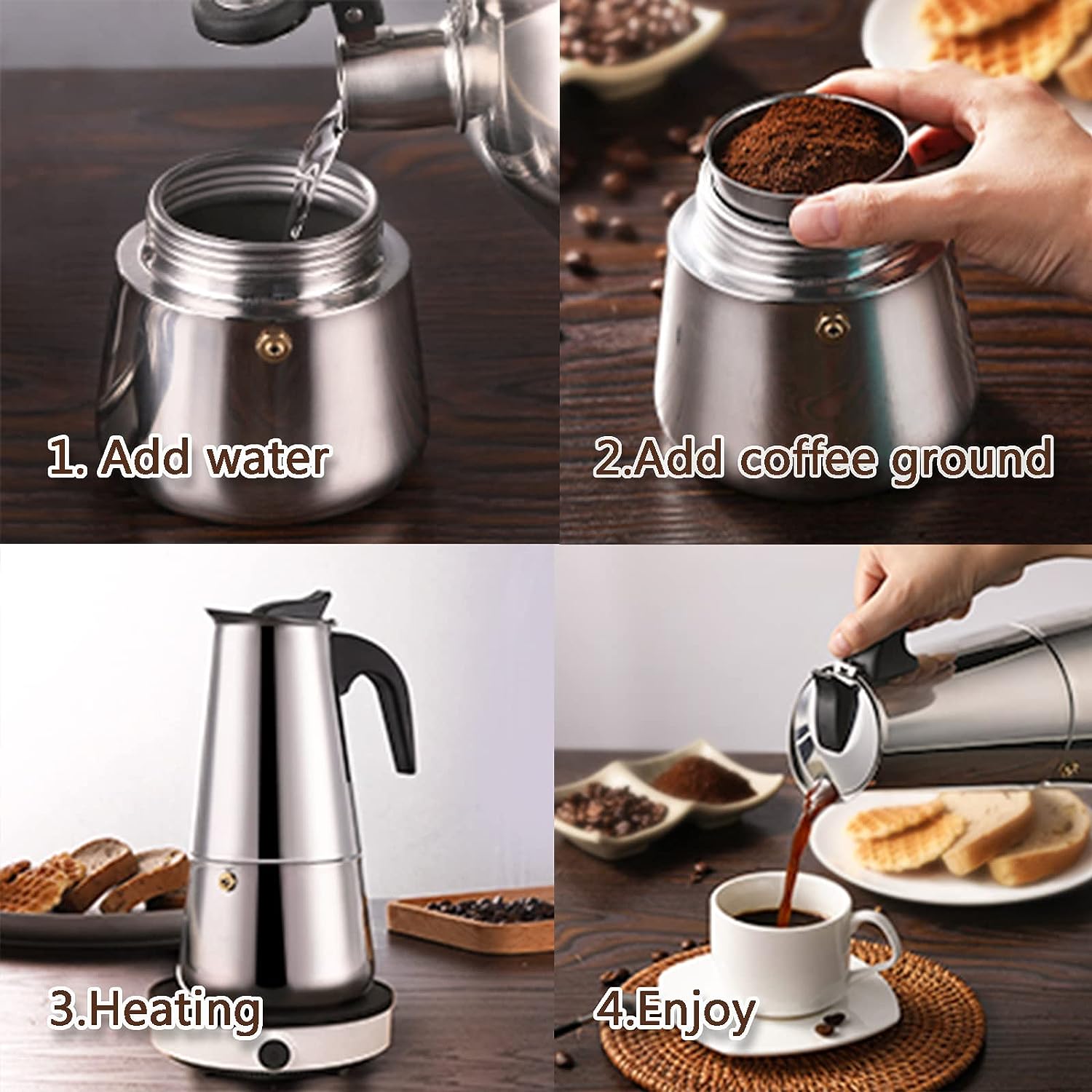 4/6/9 kubki Moka Pot Caffe Mac – Coffee Equipment Brands recenzja i cena